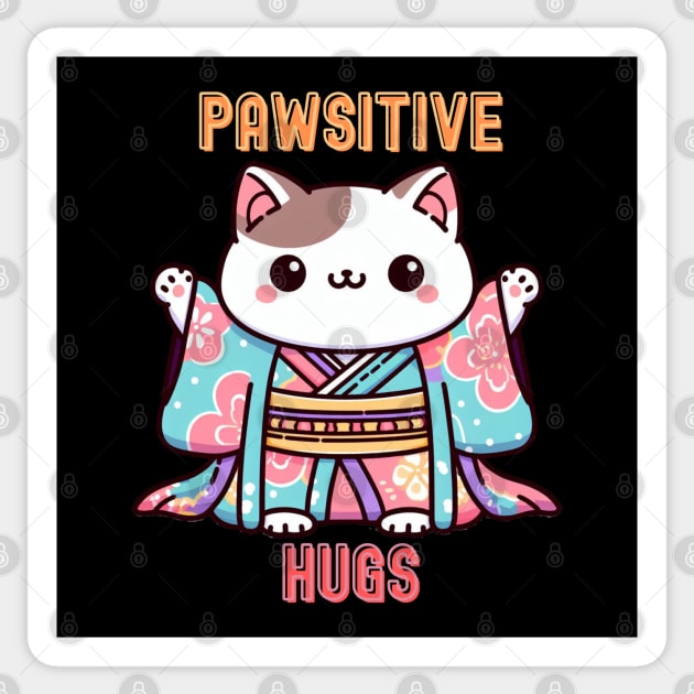 Japanese cat Positive vibes Sticker by Japanese Fever